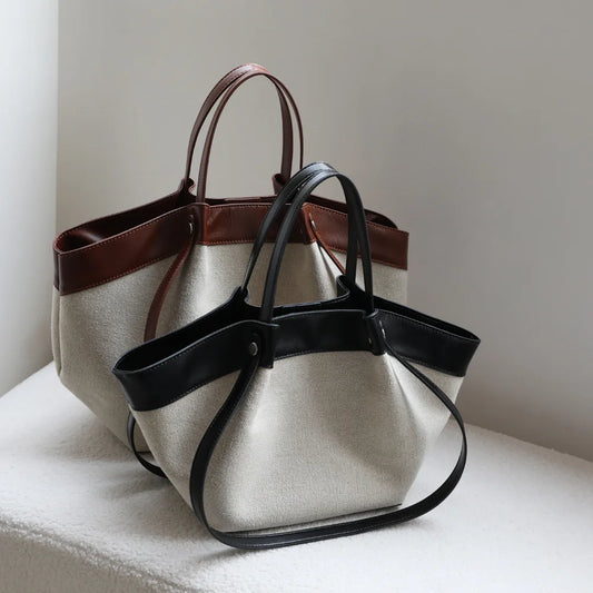 Fourre-tout en cuir véritable et coton – élégance naturelle et design 2025