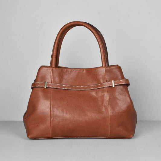 Petit sac à main en cuir beige – édition luxe