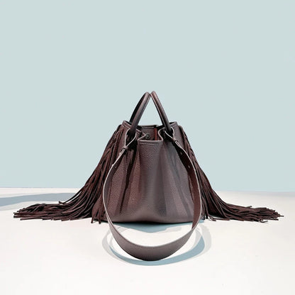 Sac à bandoulière en cuir véritable – grande capacité