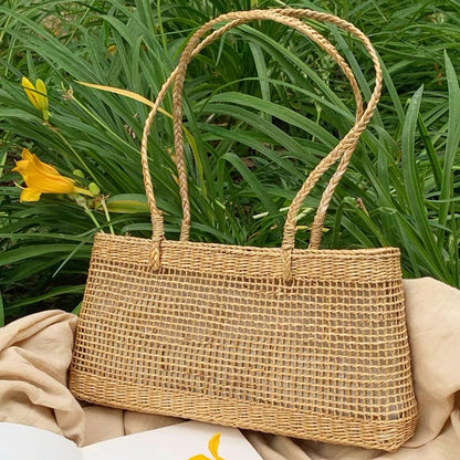 Sac Tissé Creux en Paille Naturelle – Style plaisir & Élégance Française