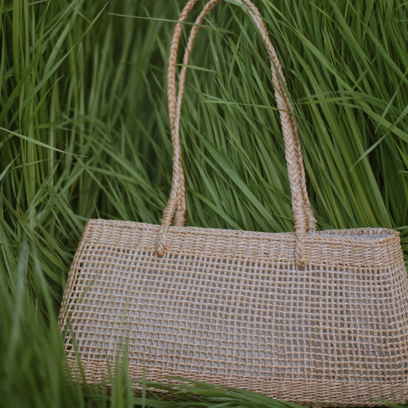 Sac Tissé Creux en Paille Naturelle – Style plaisir & Élégance Française