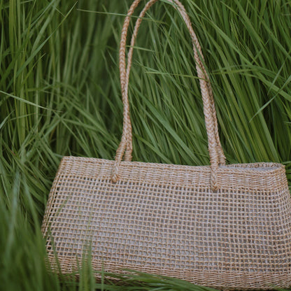 Sac Tissé Creux en Paille Naturelle – Style plaisir & Élégance Française