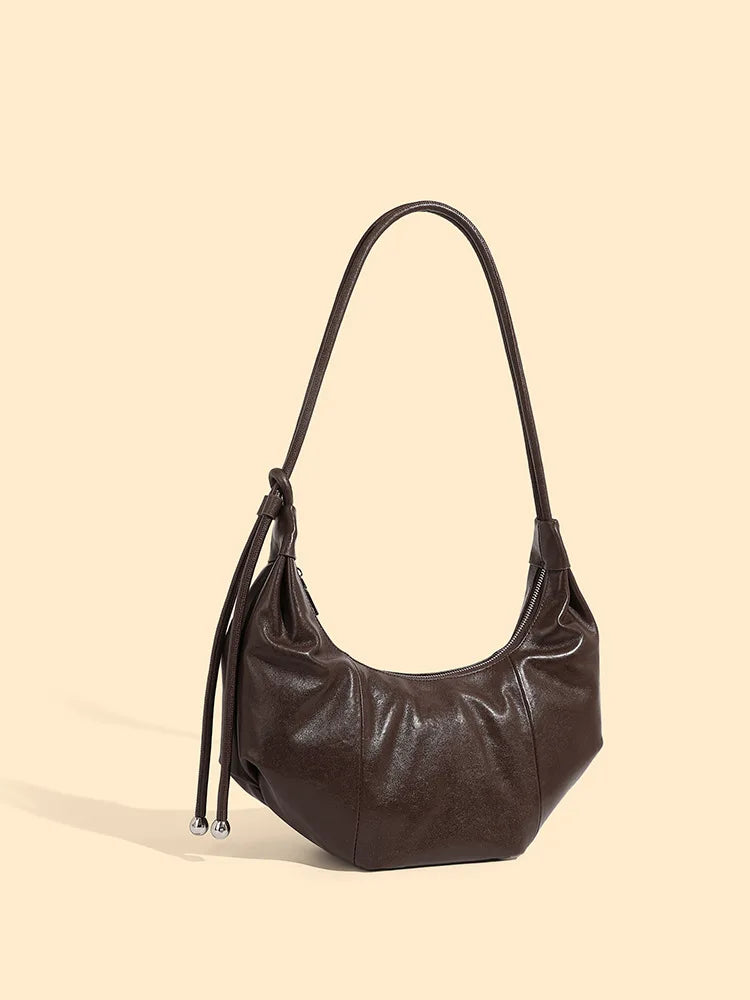 Sac à Épaule Féminin 2025 – Cuir Véritable, Style Vintage Chic