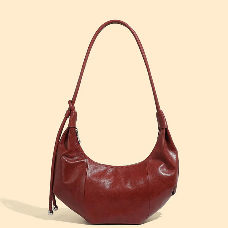 Sac à Épaule Féminin 2025 – Cuir Véritable, Style Vintage Chic