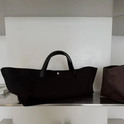 Sac fourre-tout en cuir et toile – chic contemporain