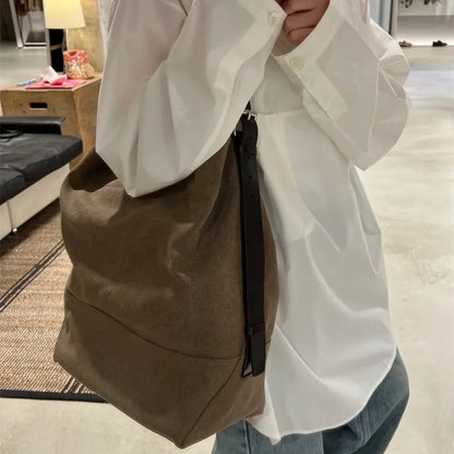 Grand Sac Fourre-Tout en Toile – Style Décontracté et Élégance Rétro 2025