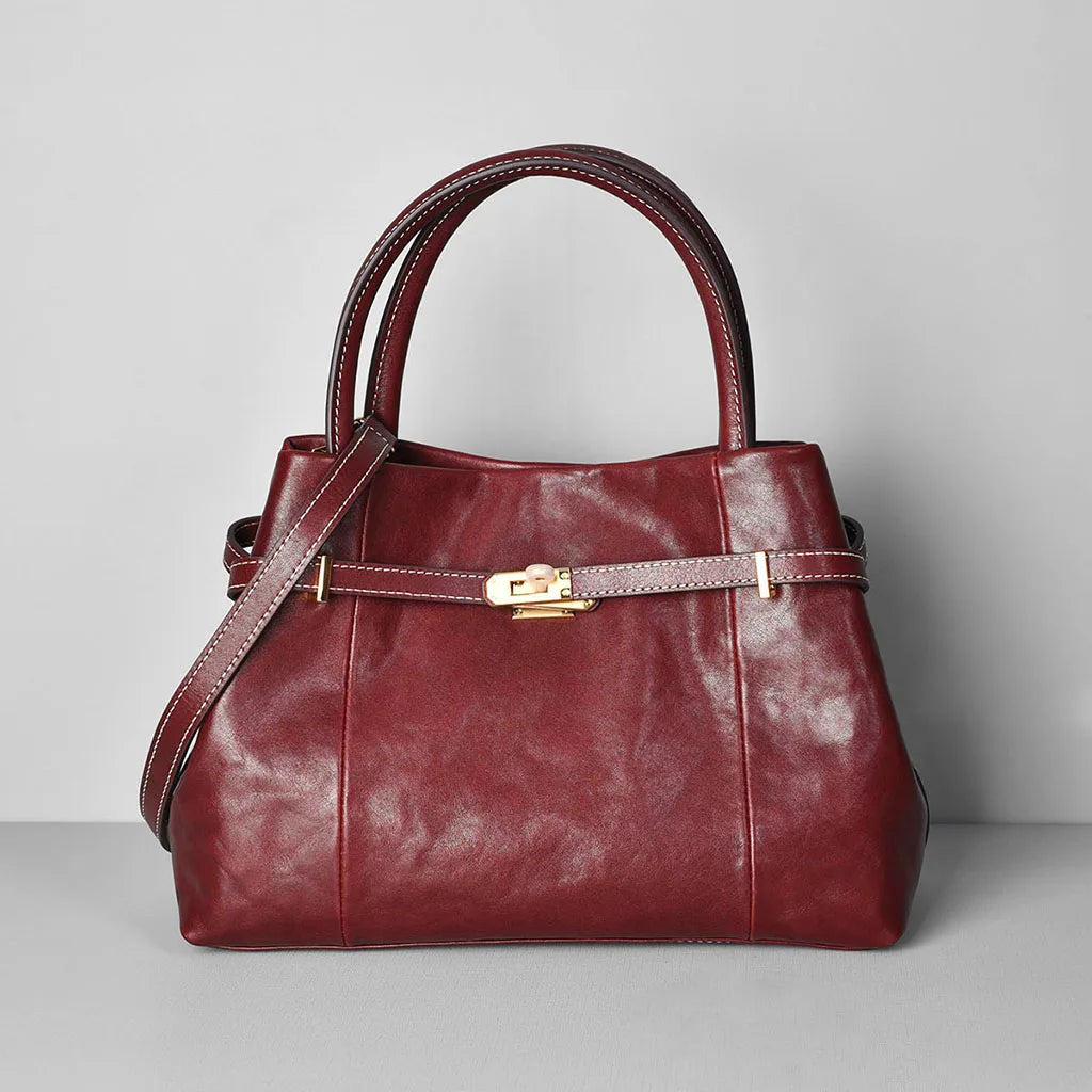 Petit sac à main en cuir beige – édition luxe