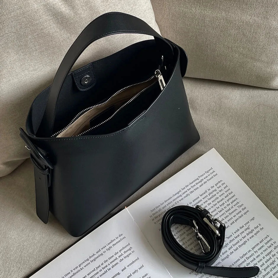 Sac fourre-tout en cuir véritable – grande capacité 2025