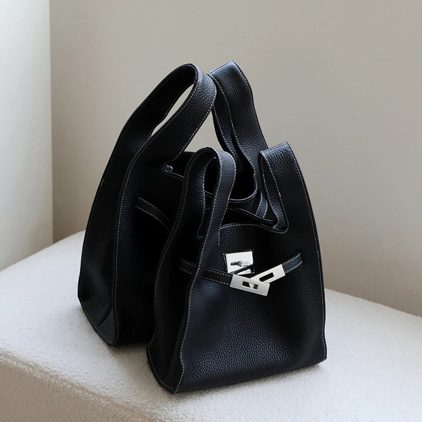 Sac seau en cuir véritable – design exclusif 2025