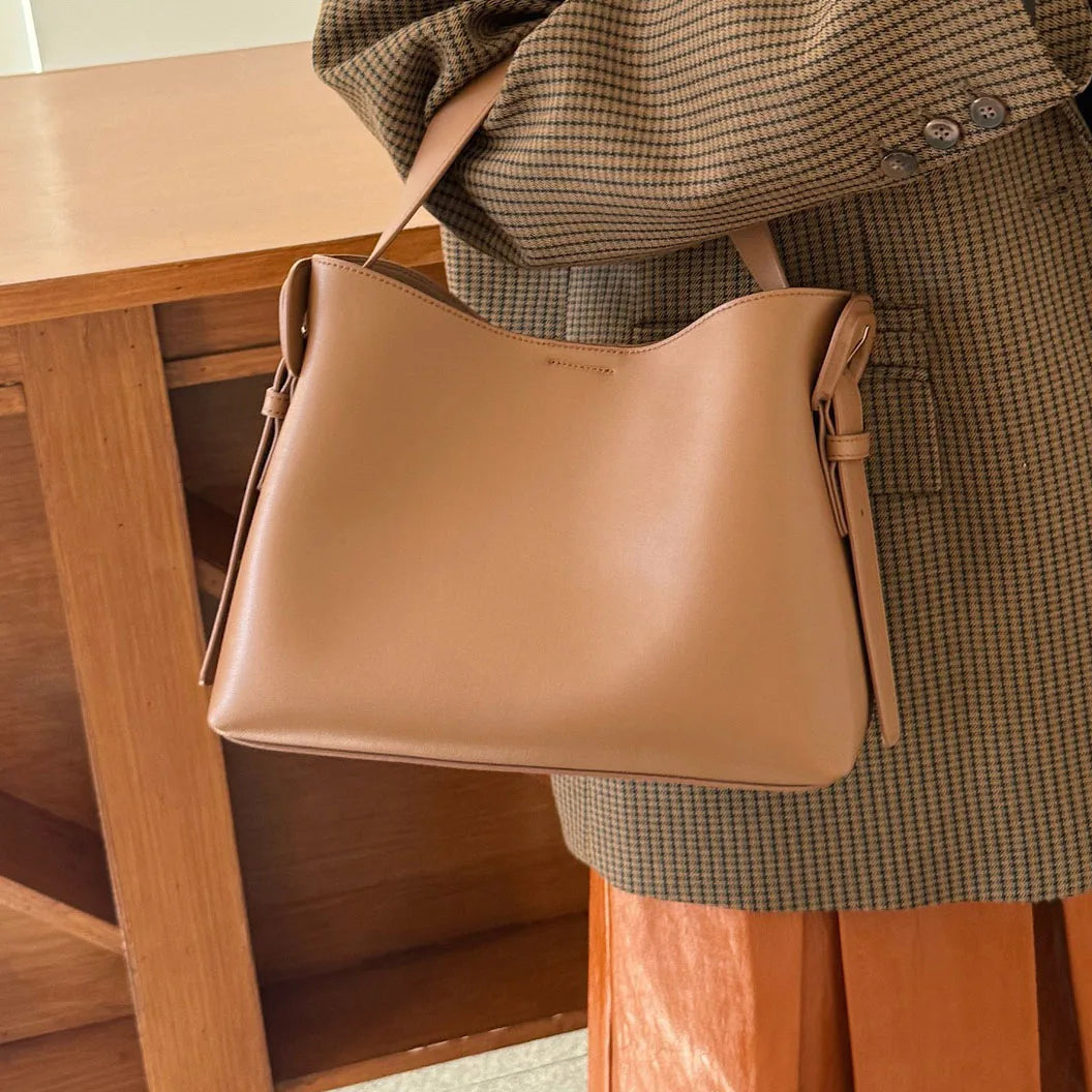 Sac fourre-tout en cuir véritable – grande capacité 2025