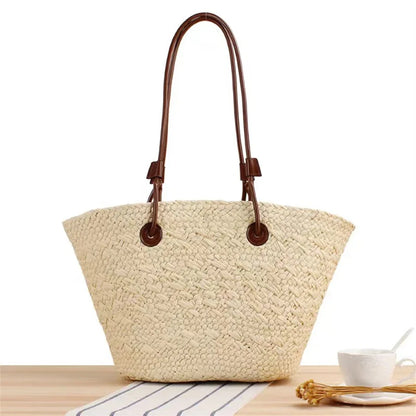 Sac Fourre-Tout en Paille Tissée – Design Niche & Esprit Vacances Français