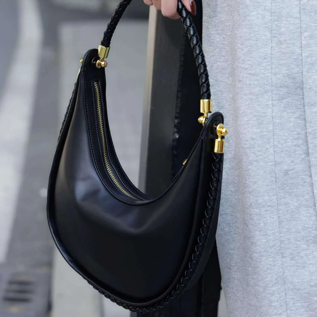 Sac croissant cuir véritable – allure chic et moderne