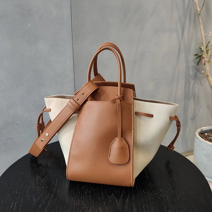 Sac à Main en Cuir Véritable à Cordon – Style Contemporain pour Femmes