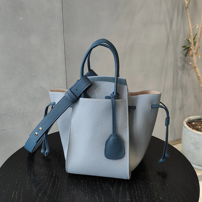Sac à Main en Cuir Véritable à Cordon – Style Contemporain pour Femmes