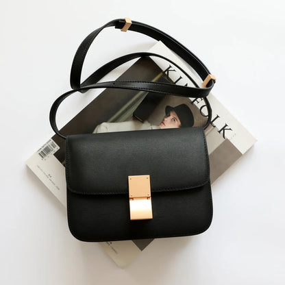 Petit sac carré en cuir véritable – style tofu 2025