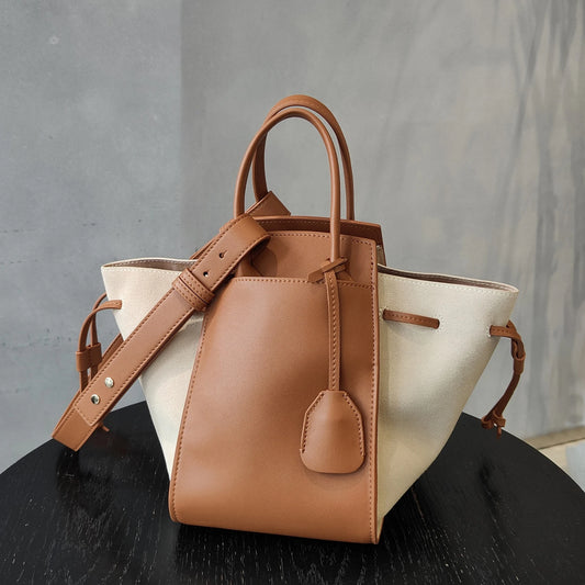 Sac à Main en Cuir Véritable à Cordon – Style Contemporain pour Femmes