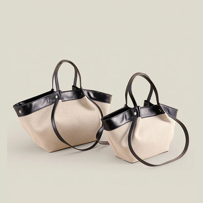 Fourre-tout en cuir véritable et coton – élégance naturelle et design 2025