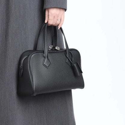 Sac Boston en Cuir Véritable – Design Niche & Verrouillage Simple 2025