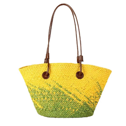 Sac Fourre-Tout en Paille Tissée – Design Niche & Esprit Vacances Français