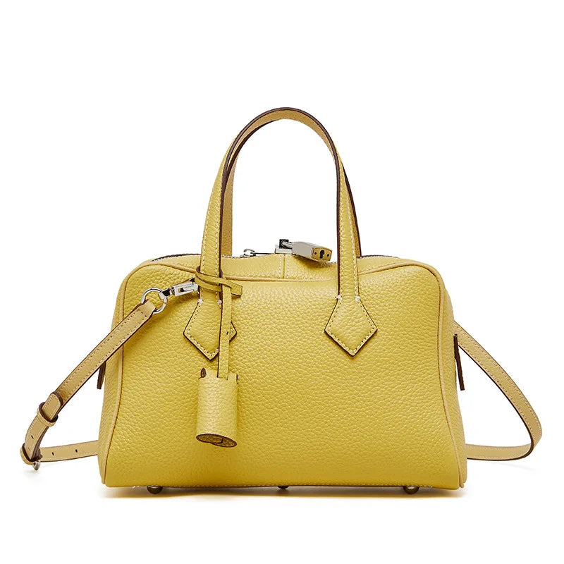 Sac Boston en Cuir Véritable – Design Niche & Verrouillage Simple 2025