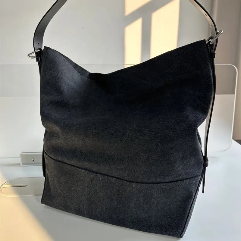 Grand Sac Fourre-Tout en Toile – Style Décontracté et Élégance Rétro 2025