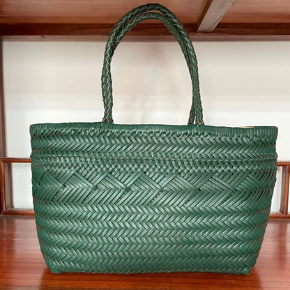 Sac Panier Tissé à la Main en Cuir Véritable – Esprit Vintage Français 2025