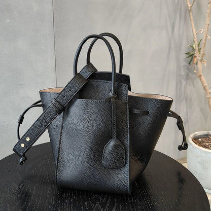 Sac à Main en Cuir Véritable à Cordon – Style Contemporain pour Femmes