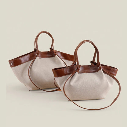 Fourre-tout en cuir véritable et coton – élégance naturelle et design 2025