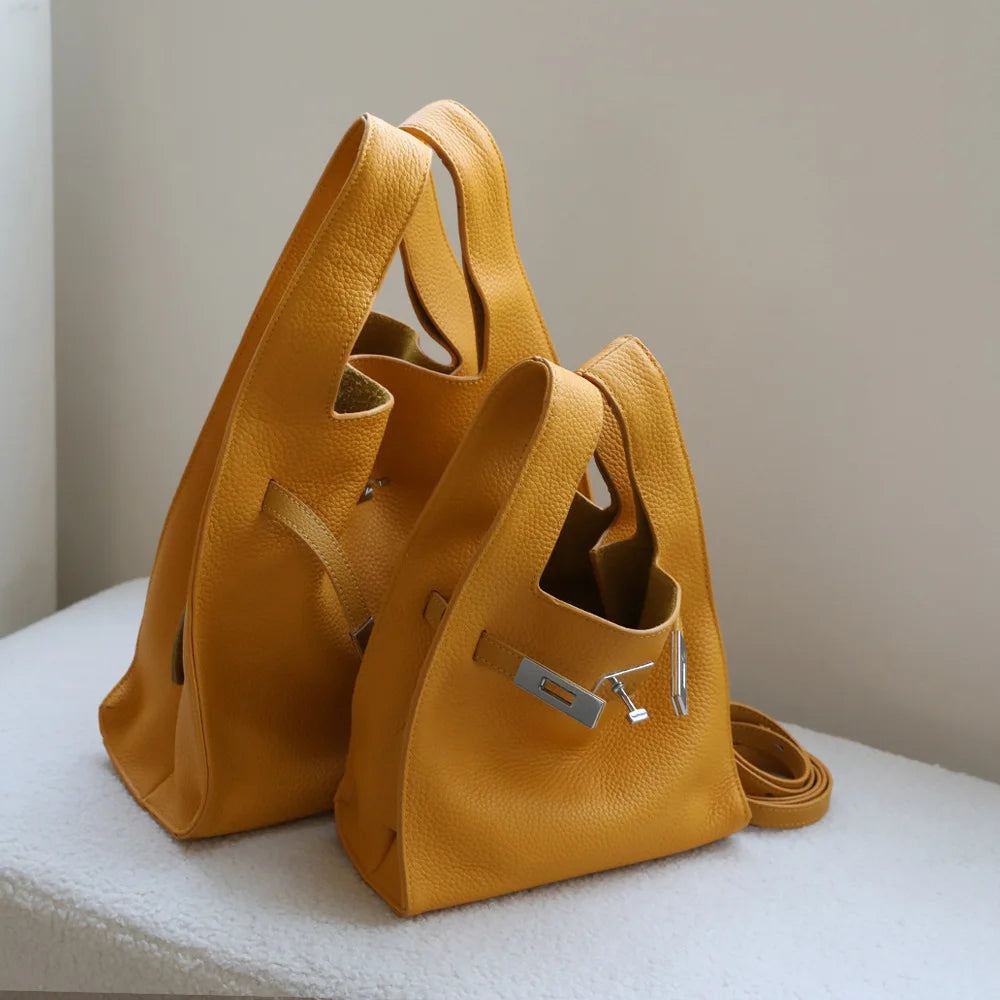 Sac seau en cuir véritable – design exclusif 2025