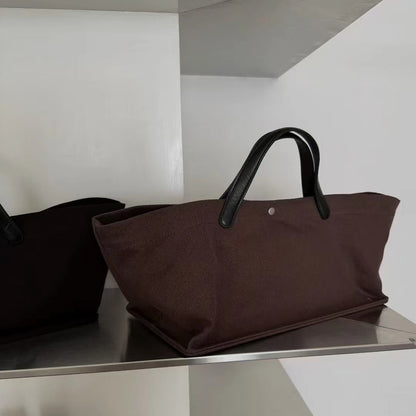 Sac fourre-tout en cuir et toile – chic contemporain