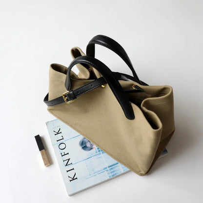 Sac fourre-tout en cuir et toile – design 2025