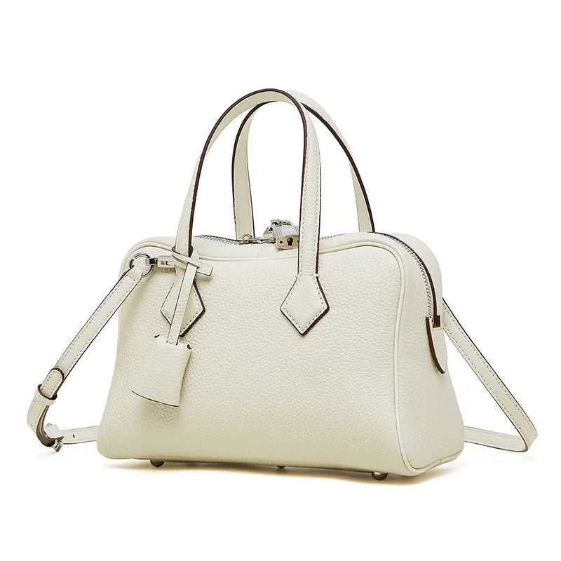 Sac Boston en Cuir Véritable – Design Niche & Verrouillage Simple 2025