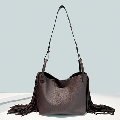 Sac à bandoulière en cuir véritable – grande capacité