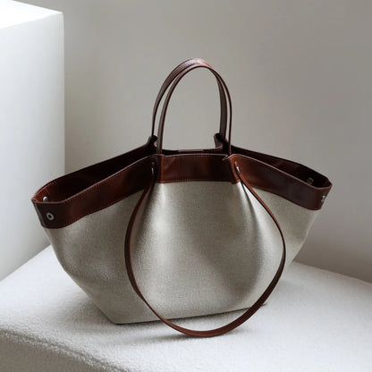 Fourre-tout en cuir véritable et coton – élégance naturelle et design 2025