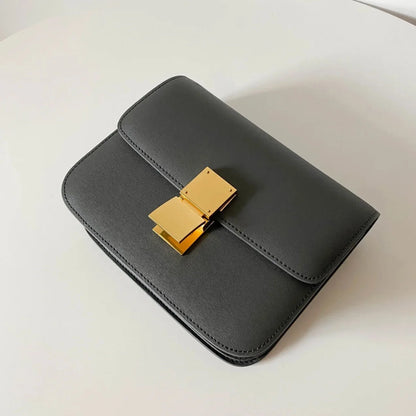 Petit sac carré en cuir véritable – style tofu 2025