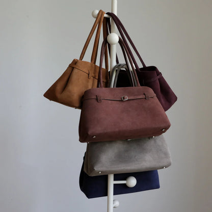 Sac à Bandoulière Vintage pour Femmes – Cuir de Vache Givré & Boucle Chic