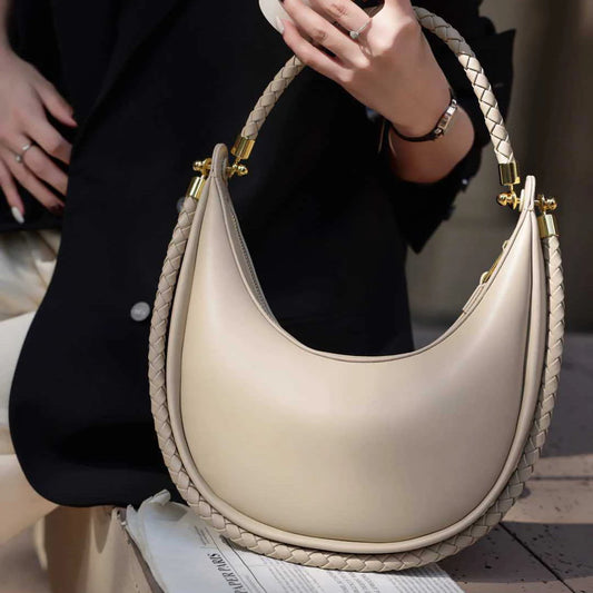 Sac croissant cuir véritable – allure chic et moderne